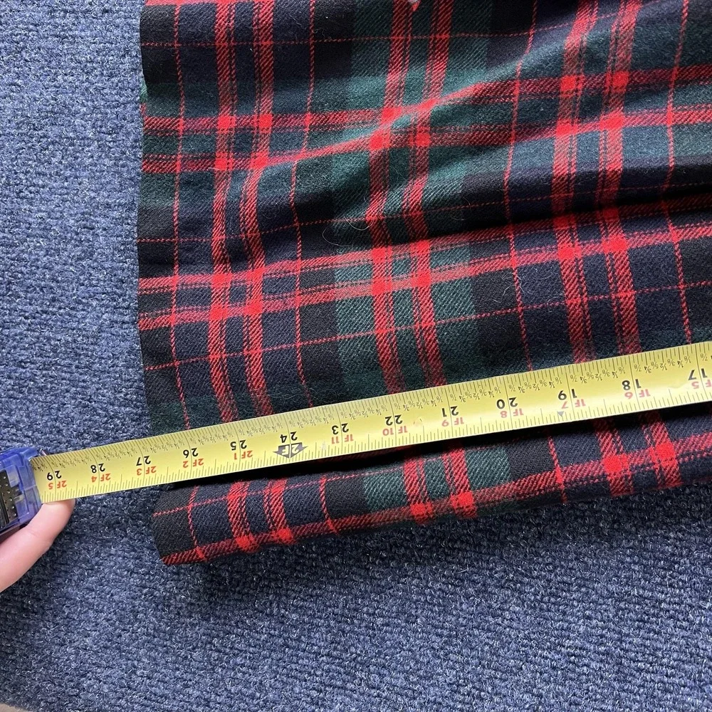 Vintage Pendleton Skirt Suit Womens 8 Red Green Tartan Plaid Virgin Wool USA 80s - Picture 10 of 13